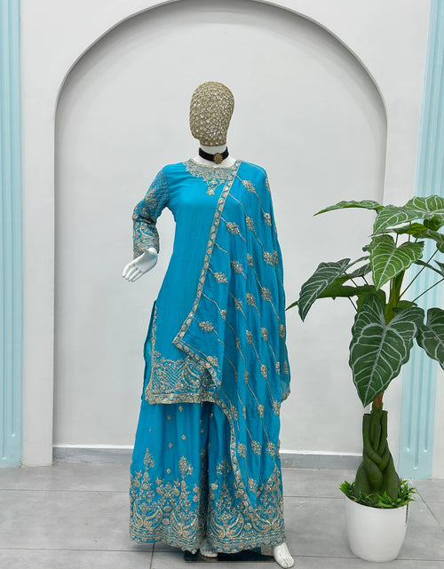 Load image into Gallery viewer, Ready Made Festive Silk Kurti  Pant with Dupatta Suit mahezon

