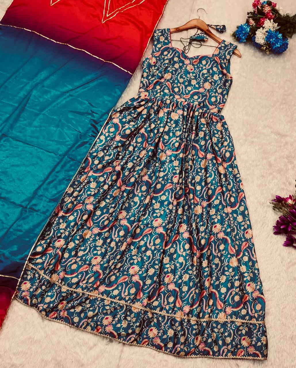 Stylish Designer Party wear Womens Gown Dupatta mahezon