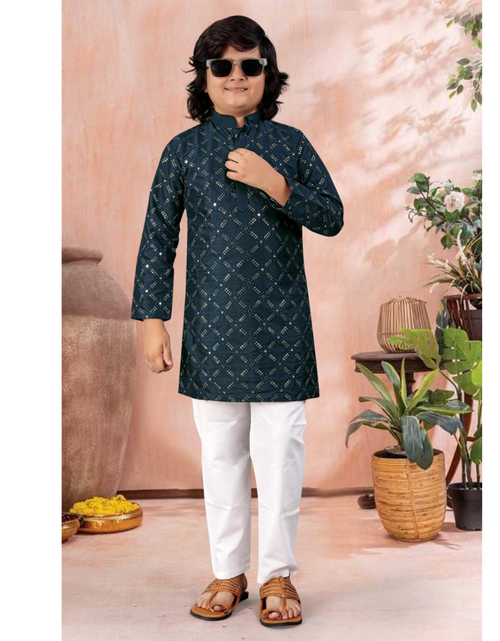 Load image into Gallery viewer, Ethnic Traditional Indian Kids Boy Kurta Pajama Set mahezon
