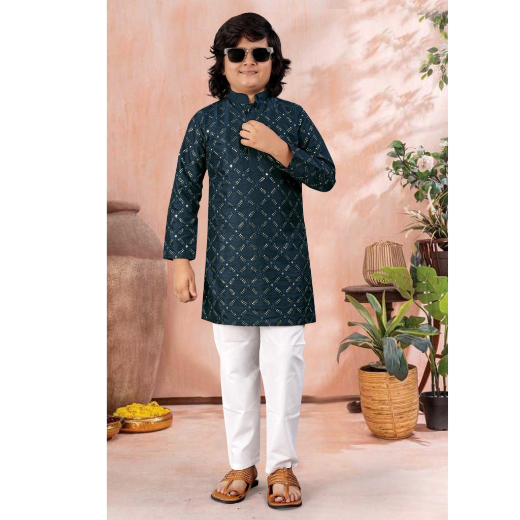 Ethnic Traditional Indian Kids Boy Kurta Pajama Set mahezon