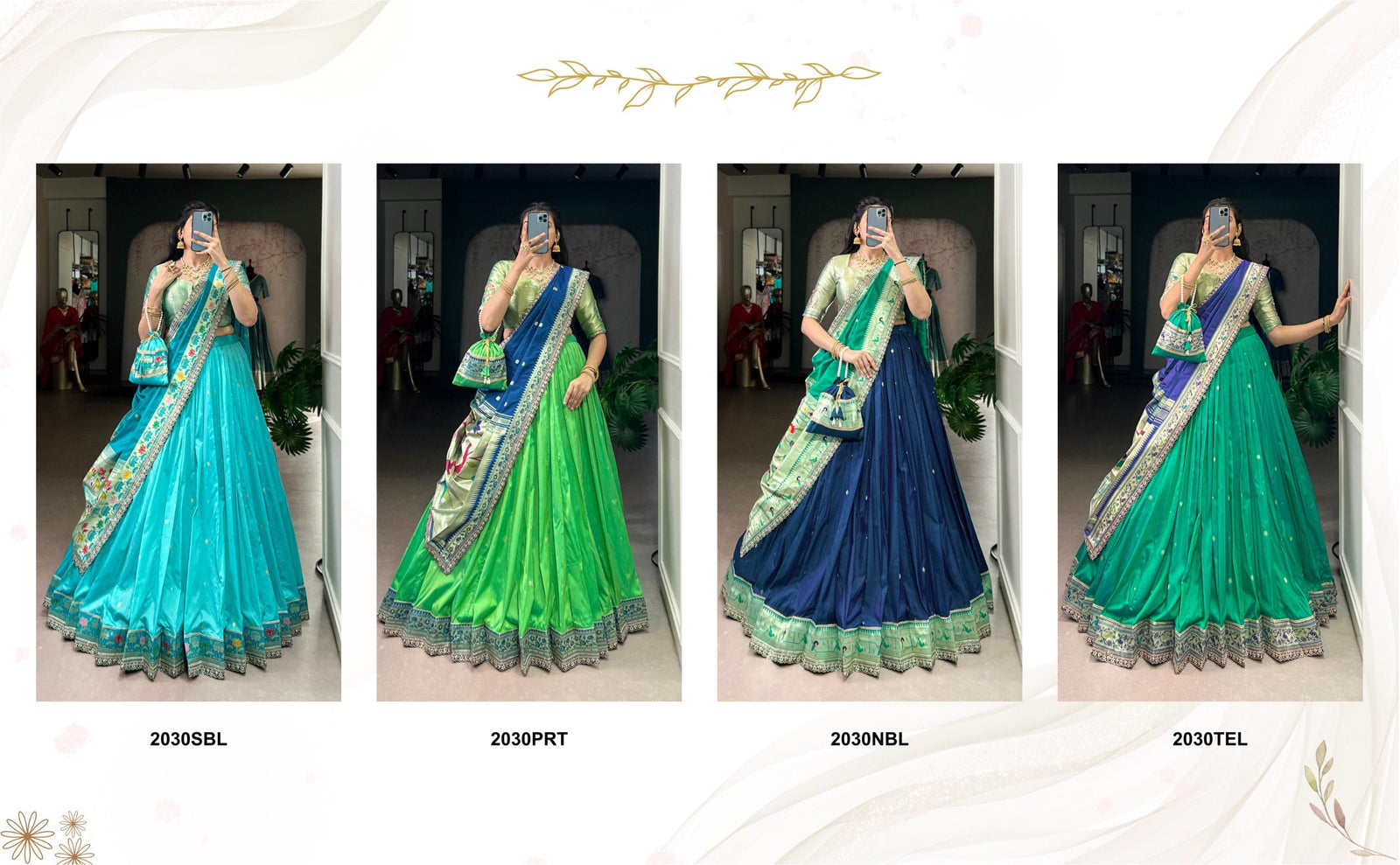 Paithani Women’s Lehenga Blouse Dupatta mahezon