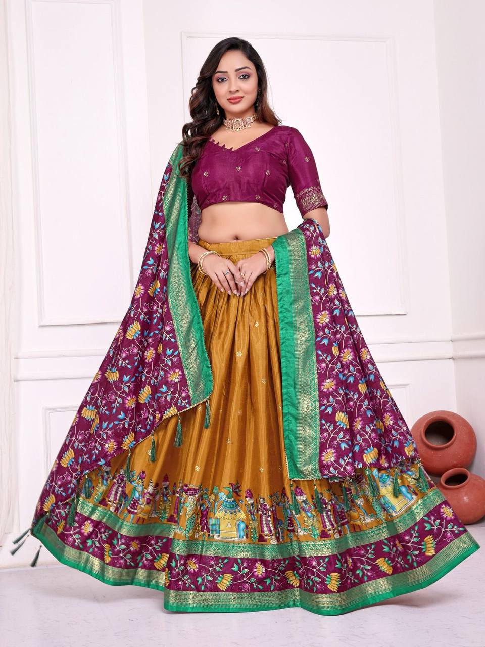 Couple Wear Same Matching Men Kurta Pajama Women Lehenga Choli Dupatta mahezon
