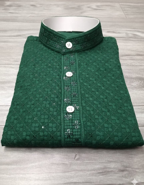 Load image into Gallery viewer, Father and Son Sequence Matching Twinning Kurta Pajama Outfit Set mahezon
