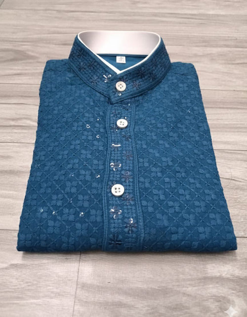 Load image into Gallery viewer, Father and Son Sequence Matching Twinning Kurta Pajama Outfit Set mahezon
