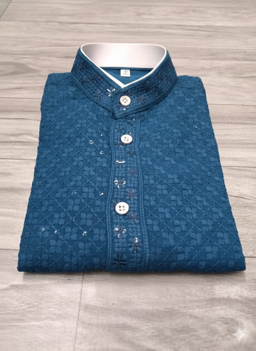 Father and Son Sequence Matching Twinning Kurta Pajama Outfit Set mahezon