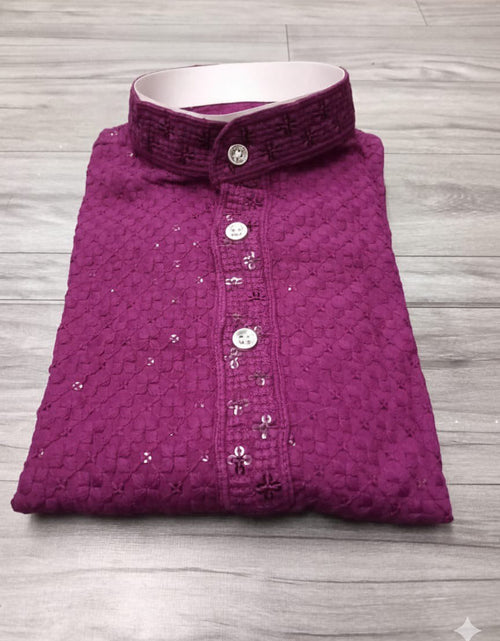 Load image into Gallery viewer, Father and Son Sequence Matching Twinning Kurta Pajama Outfit Set mahezon
