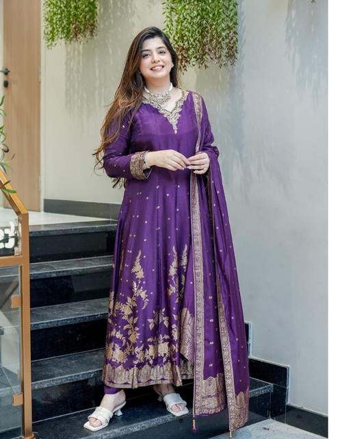 Load image into Gallery viewer, Festive Anarkali Women’s Kurti Pant Dupatta Suit mahezon
