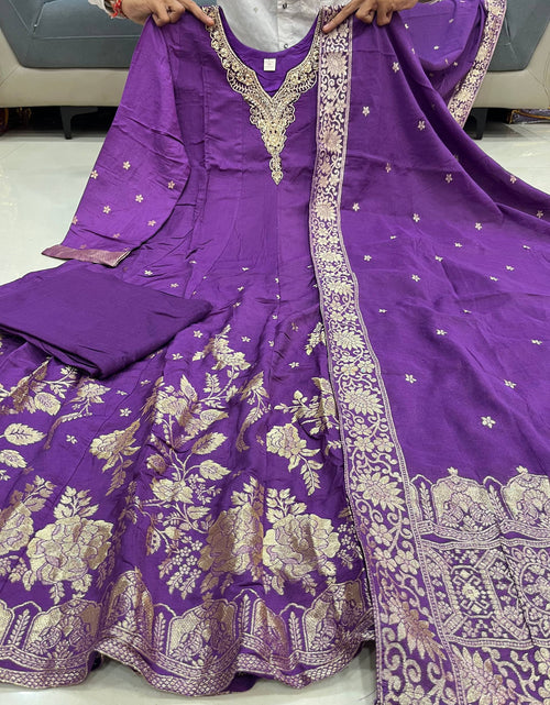 Load image into Gallery viewer, Festive Anarkali Women’s Kurti Pant Dupatta Suit mahezon
