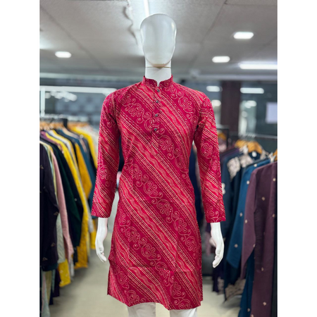 Festive Bandhani Print Men Kurta Pajama Set mahezon