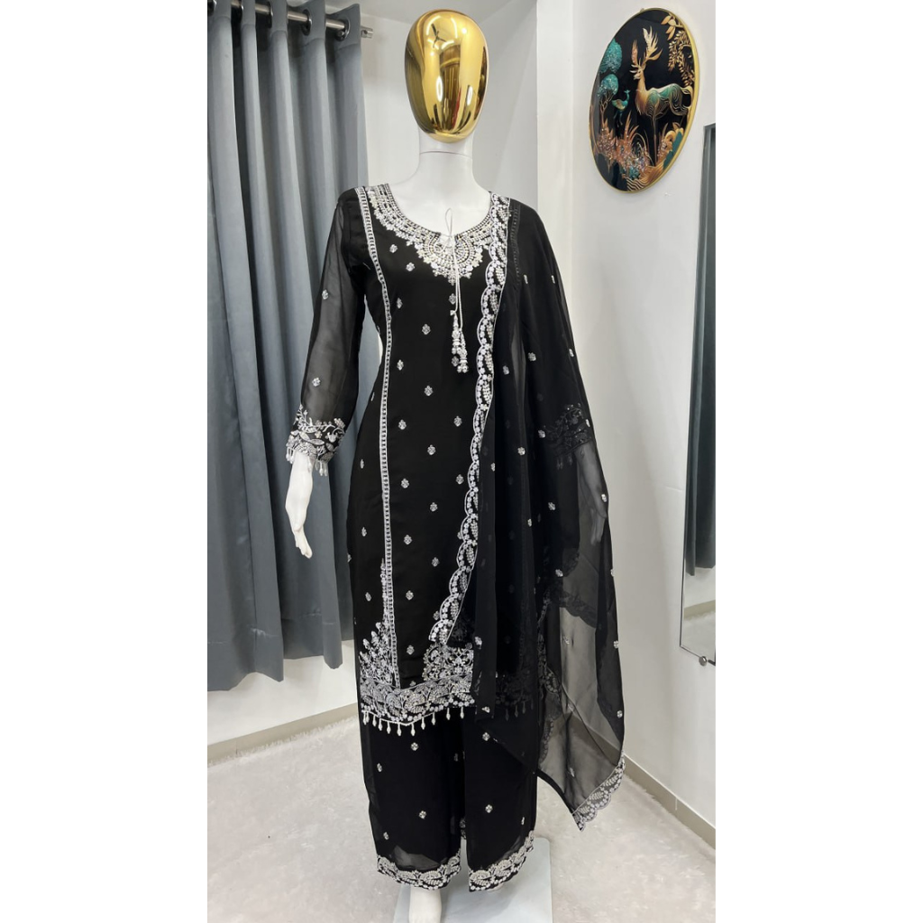 Festive Women Top Palazzo Dupatta Suit mahezon