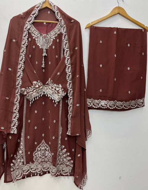 Load image into Gallery viewer, Festive Women Top Palazzo Dupatta Suit mahezon
