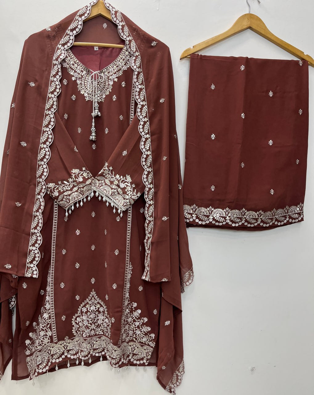 Festive Women Top Palazzo Dupatta Suit mahezon