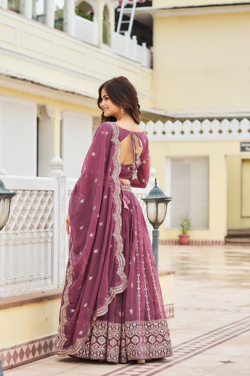 Festive Designer Ethnic Embroidery Sequence Women Lehenga Choli Dupatta mahezon