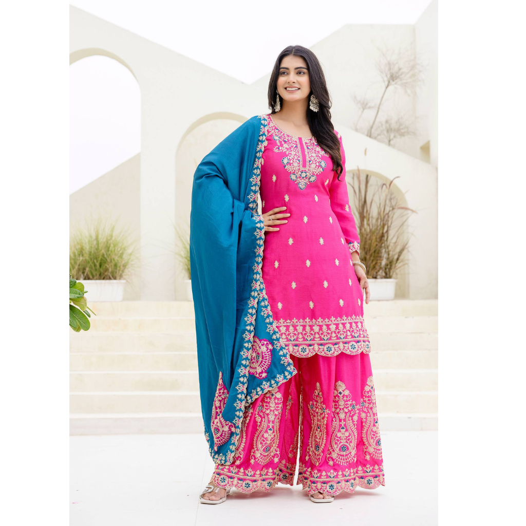 Festive Designer Women’s Kurta Pant Dupatta Set mahezon