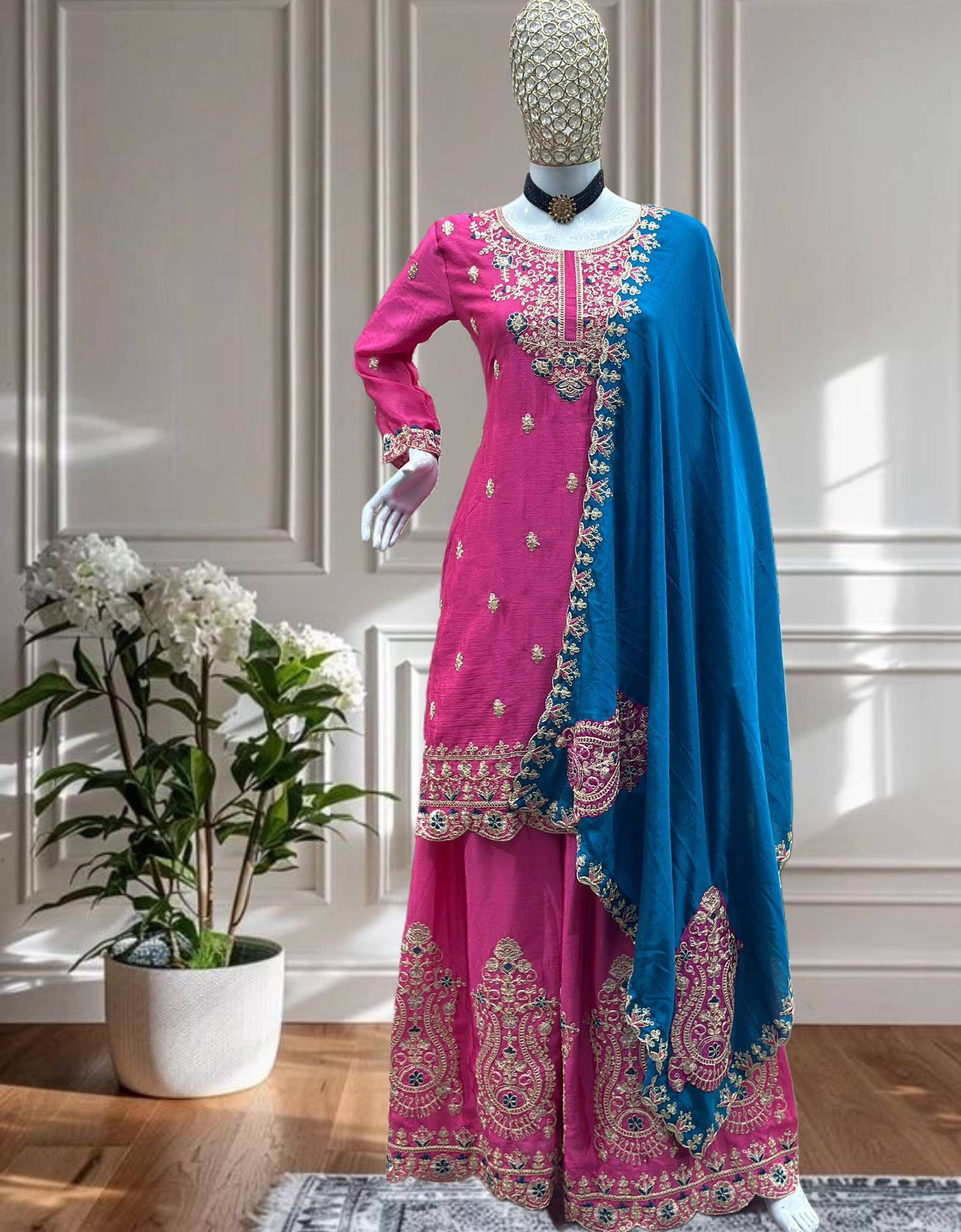 Festive Designer Women’s Kurta Pant Dupatta Set mahezon