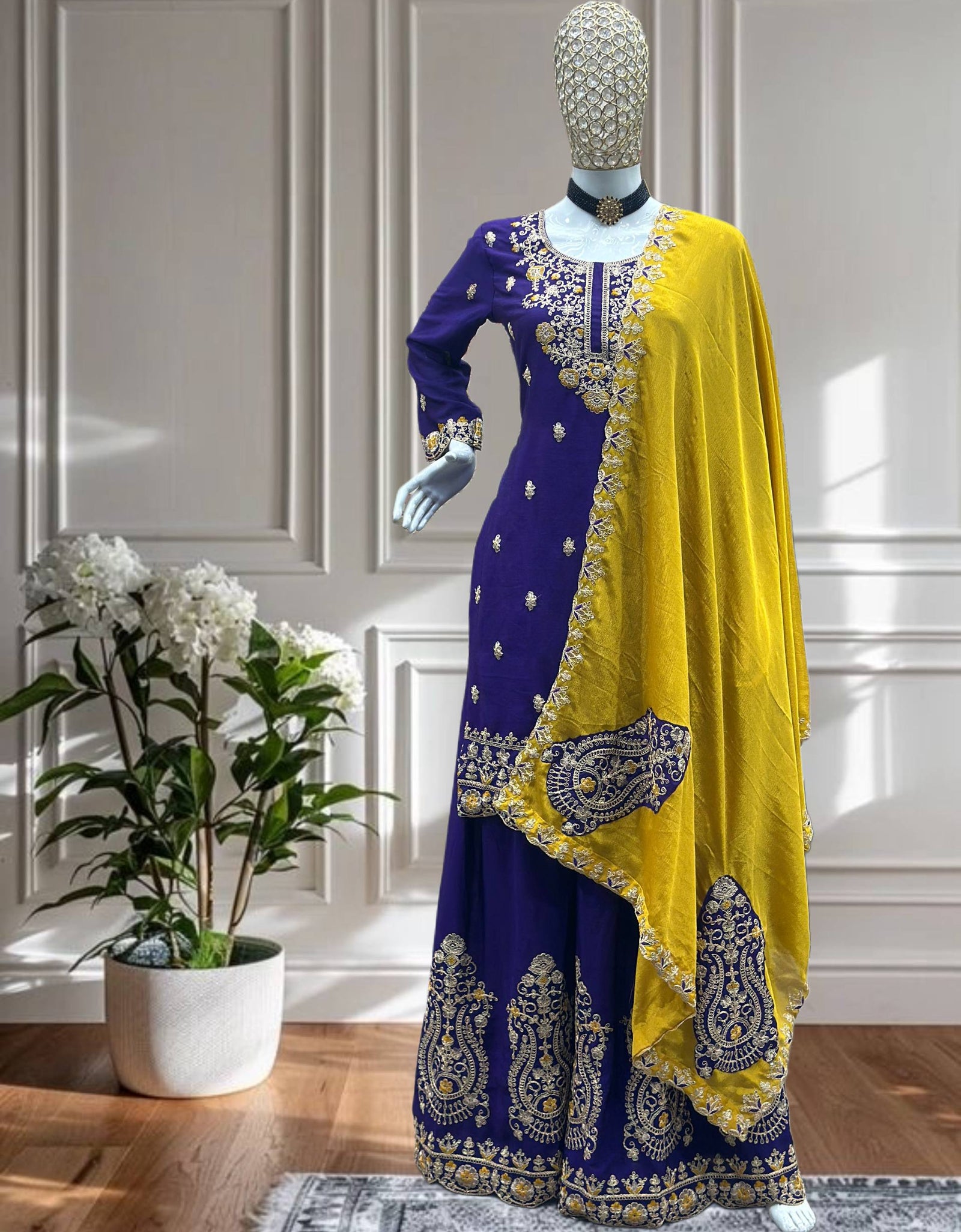 Festive Designer Women’s Kurta Pant Dupatta Set mahezon