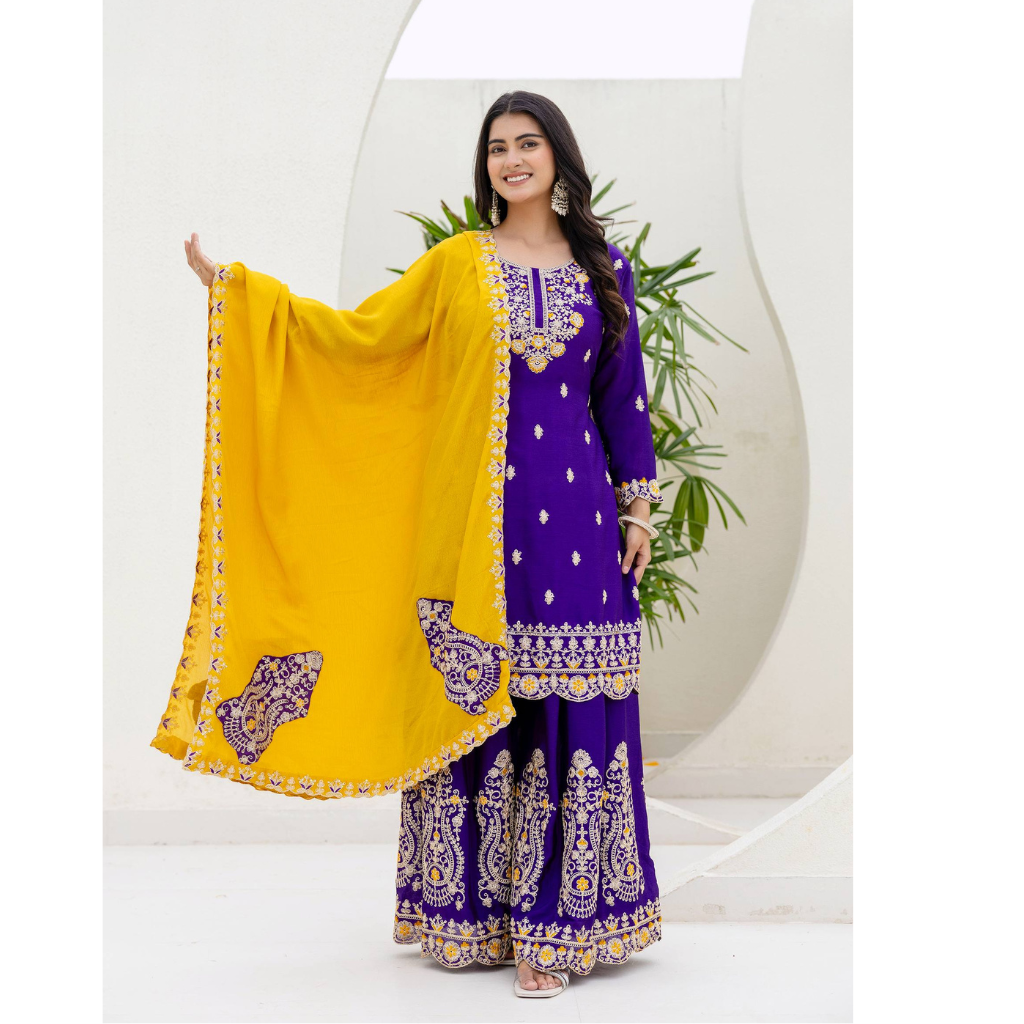 Festive Designer Women’s Kurta Pant Dupatta Set mahezon