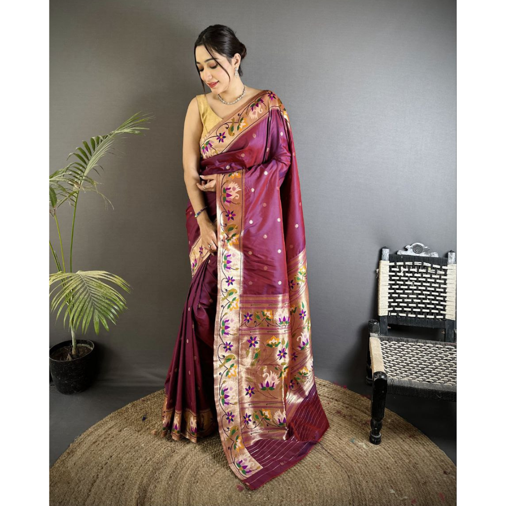 Festive Special Paithani Lichi Silk Saree mahezon