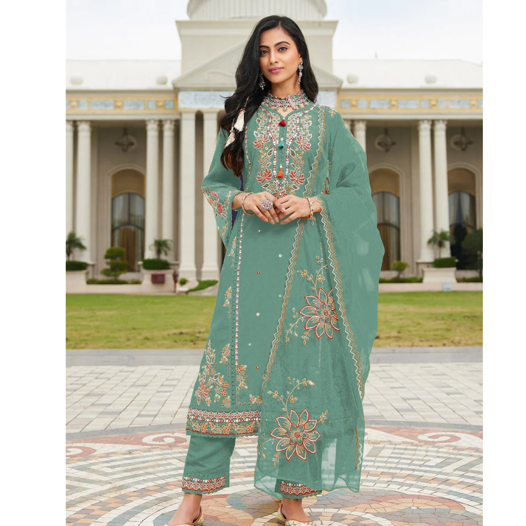 Festive Designer Women Kurta Pant Dupatta Set mahezon