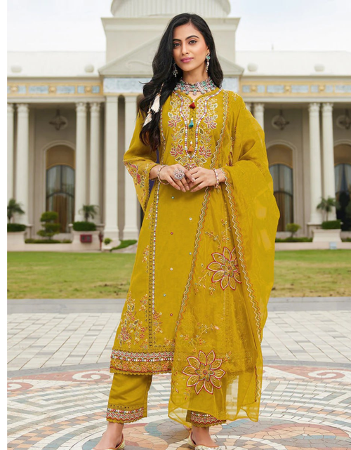 Load image into Gallery viewer, Festive Designer Women Kurta Pant Dupatta Set mahezon
