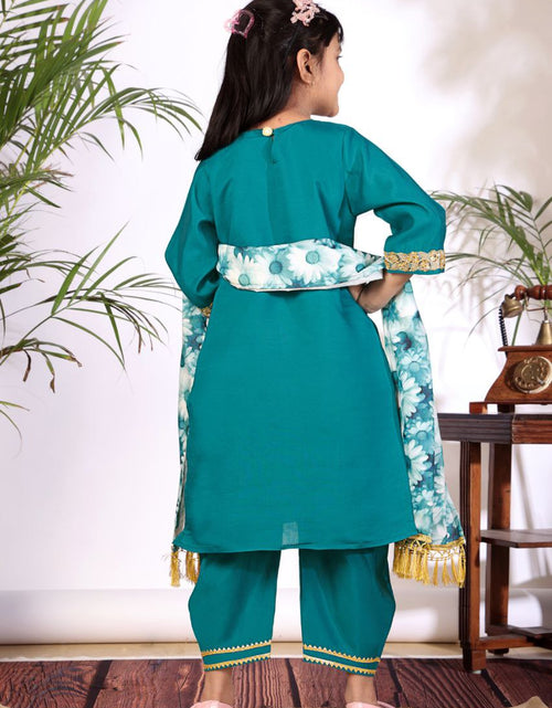 Load image into Gallery viewer, Designer Kid Girls Kurta Pant Dupatta Set mahezon
