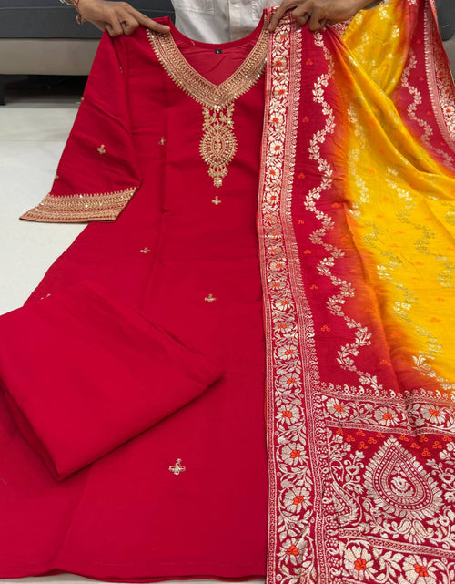 Load image into Gallery viewer, Festive Ethnic Women Kurta Pant Dupatta Set mahezon
