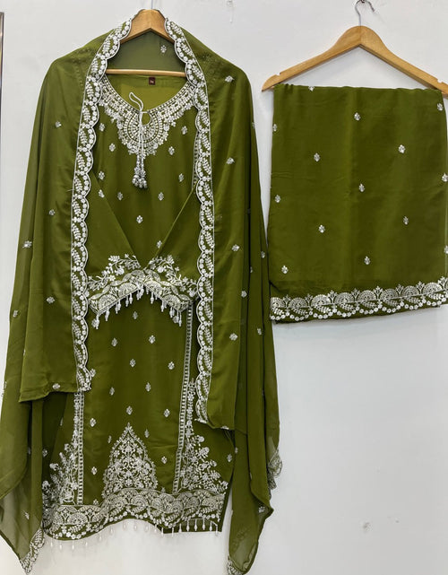 Load image into Gallery viewer, Festive Women Top Palazzo Dupatta Suit mahezon
