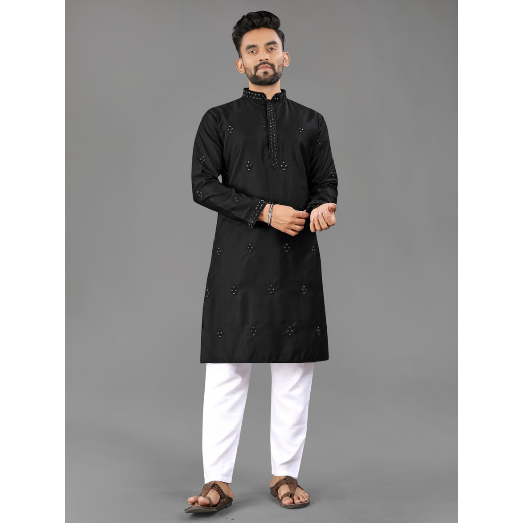 Indian Traditional Designer Cotton Men Kurta Pajama mahezon