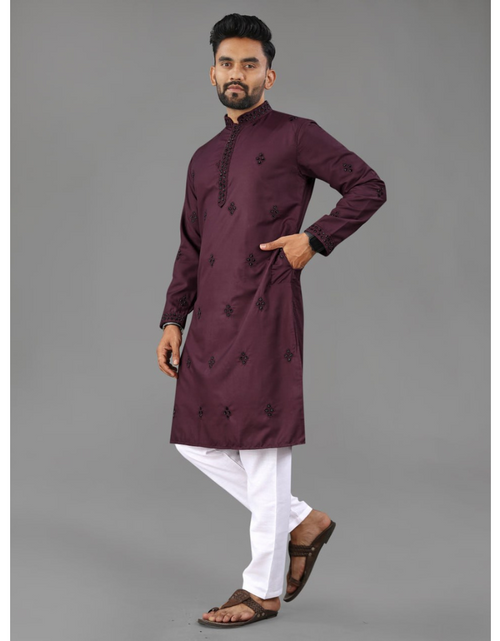 Load image into Gallery viewer, Indian Traditional Designer Cotton Men Kurta Pajama mahezon
