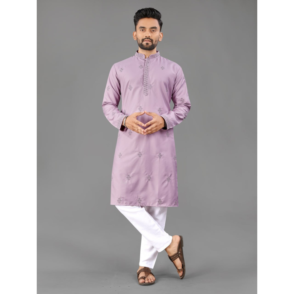 Indian Traditional Designer Cotton Men Kurta Pajama mahezon