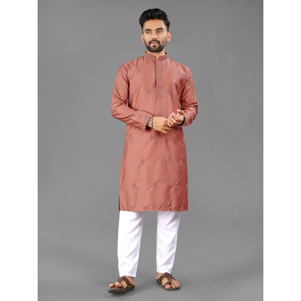 Indian Traditional Designer Cotton Men Kurta Pajama mahezon