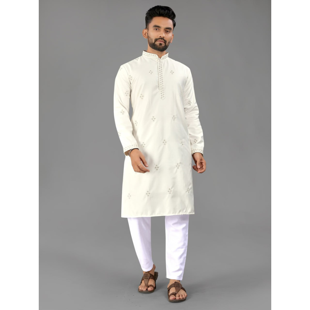 Indian Traditional Designer Cotton Men Kurta Pajama mahezon