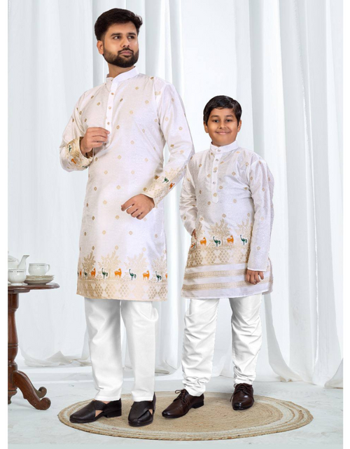 Load image into Gallery viewer, Festive Indian Traditional Father and Son Same Matching Kurta Pajama Set mahezon
