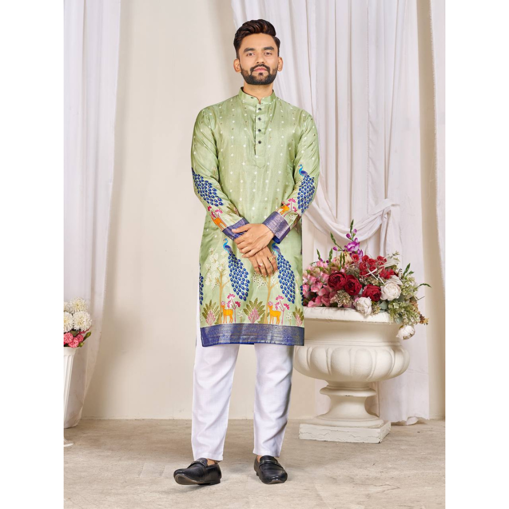 Festive Indian Traditional Men Kurta Pajama Set mahezon