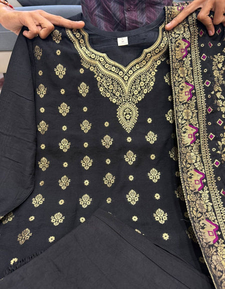 Festive Kanjivaram Women Kurta Pant Dupatta Suit mahezon