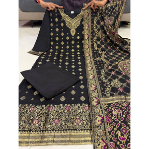 Festive Kanjivaram Women Kurta Pant Dupatta Suit mahezon