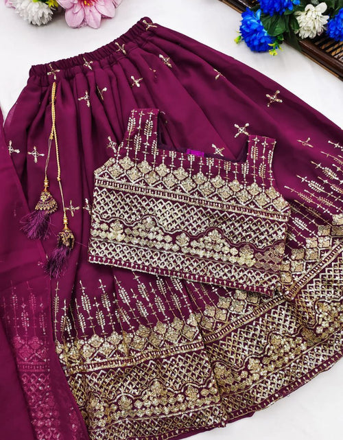 Load image into Gallery viewer, Festive Kids Girl Lehenga Choli Dupatta Set mahezon
