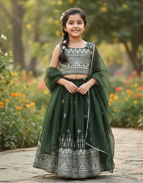 Load image into Gallery viewer, Festive Kids Girl Lehenga Choli Dupatta Set mahezon
