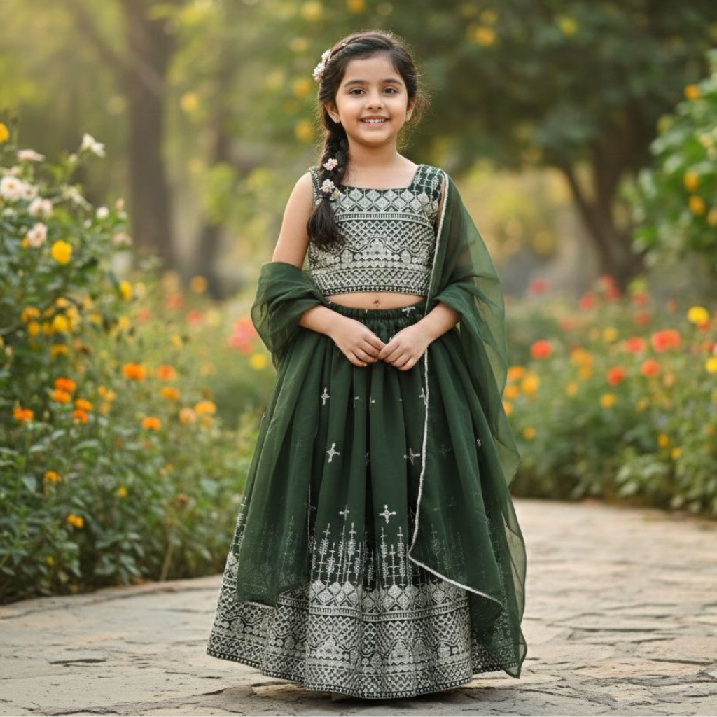 Festive Kids Girl Lehenga Choli Dupatta Set mahezon
