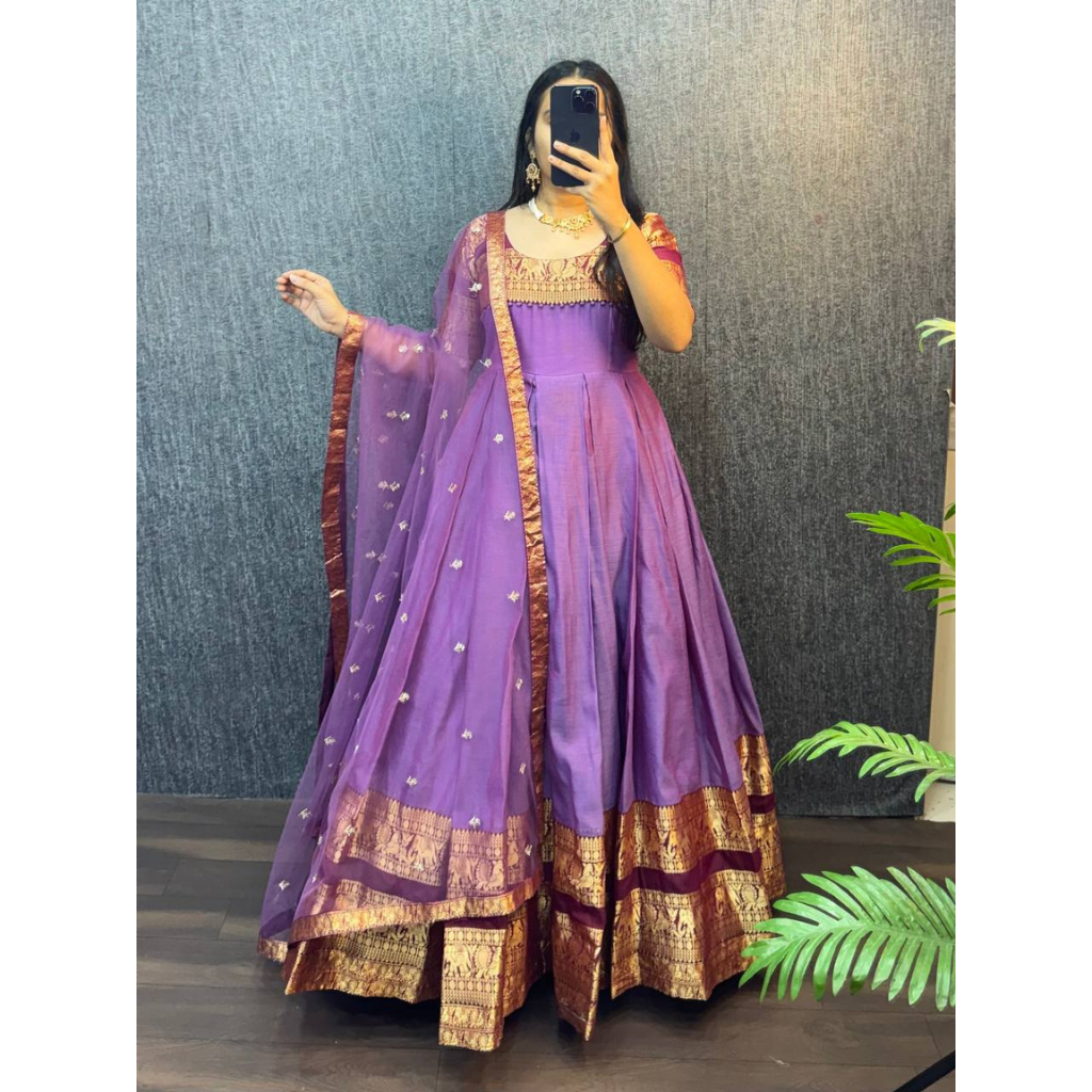 Festive Women’s Gown Dupatta Dress