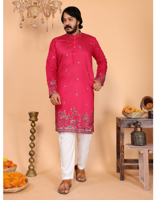 Load image into Gallery viewer, Festive Men’s Cotton Traditional Kurta Pyjama Set mahezon

