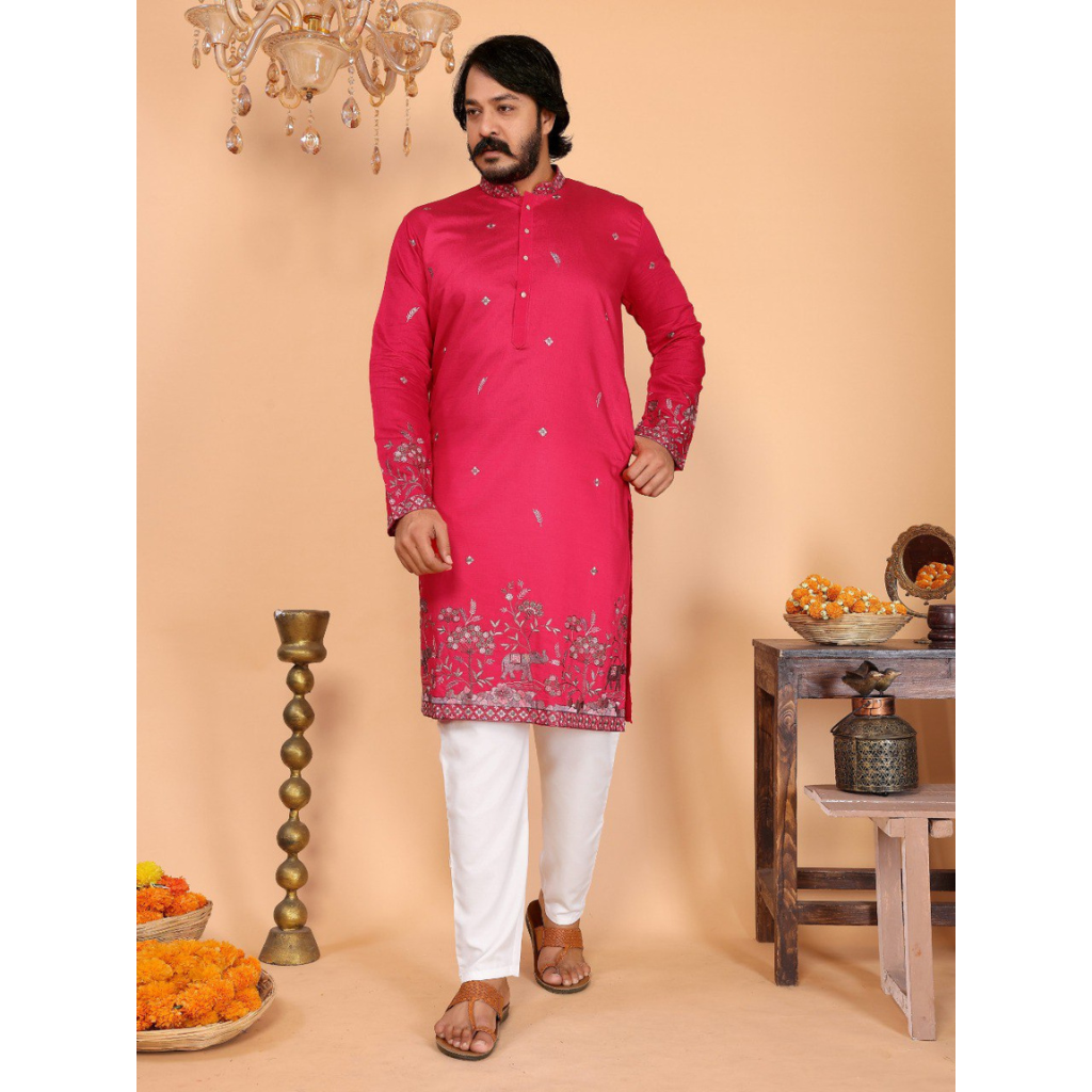 Festive Men’s Cotton Traditional Kurta Pyjama Set mahezon