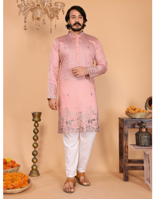 Load image into Gallery viewer, Festive Men’s Cotton Traditional Kurta Pyjama Set mahezon
