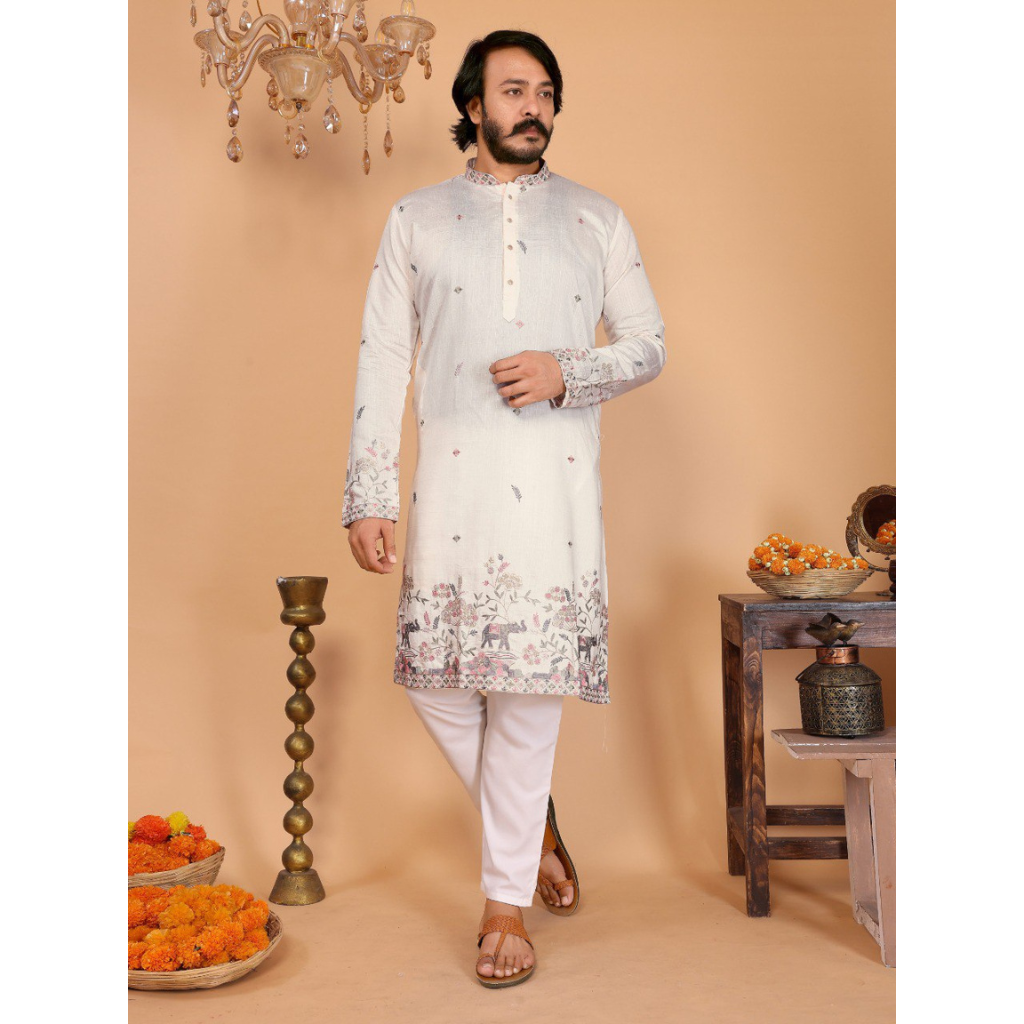 Festive Men’s Cotton Traditional Kurta Pyjama Set mahezon