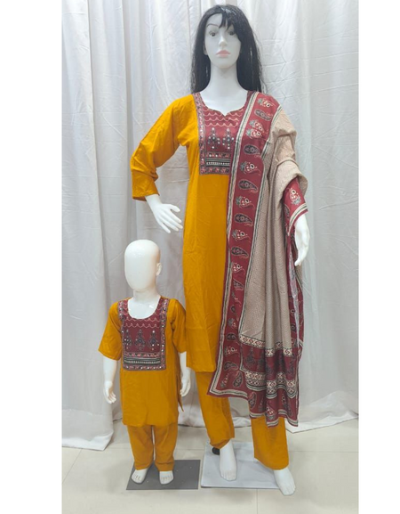 Festive Mother Daughter Twinning Kurta Pant mahezon