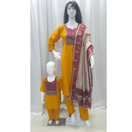 Festive Mother Daughter Twinning Kurta Pant mahezon