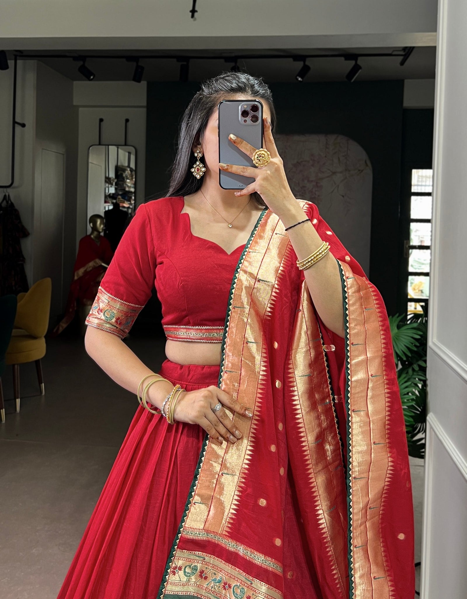 Festive Paithani Women’s Lehenga Blouse Dupatta mahezon