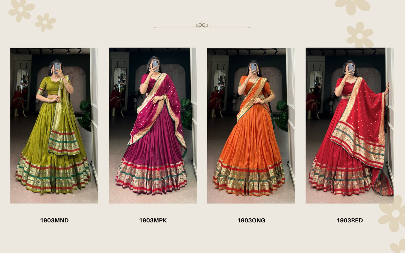 Festive Paithani Women’s Lehenga Blouse Dupatta mahezon