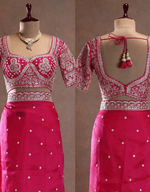 Load image into Gallery viewer, Festive Pink Designer Women’s Saree with unstitched Blouse mahezon
