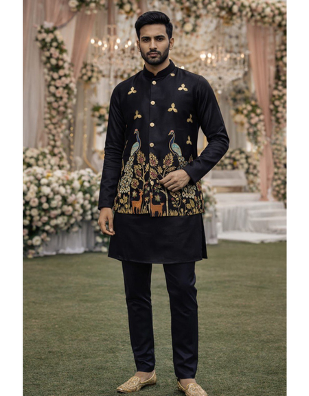 Festive Premium Men’s Kurta Pajama Jacket Set